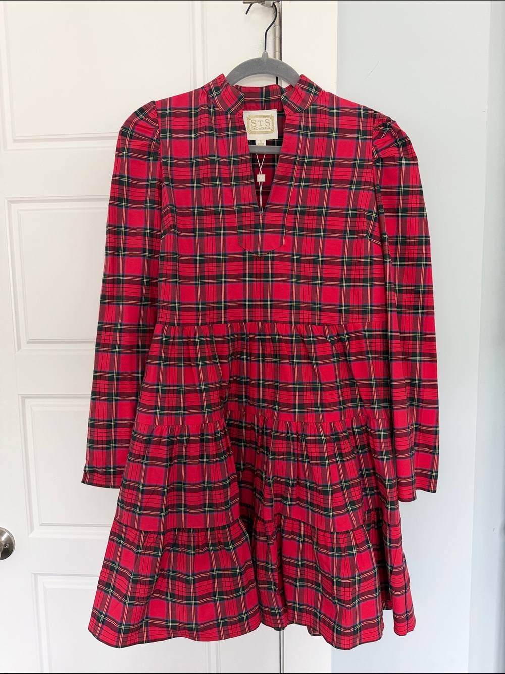 Sail to Sable Tartan Plaid Tiered Mini Dress - Sz Small (NWT)